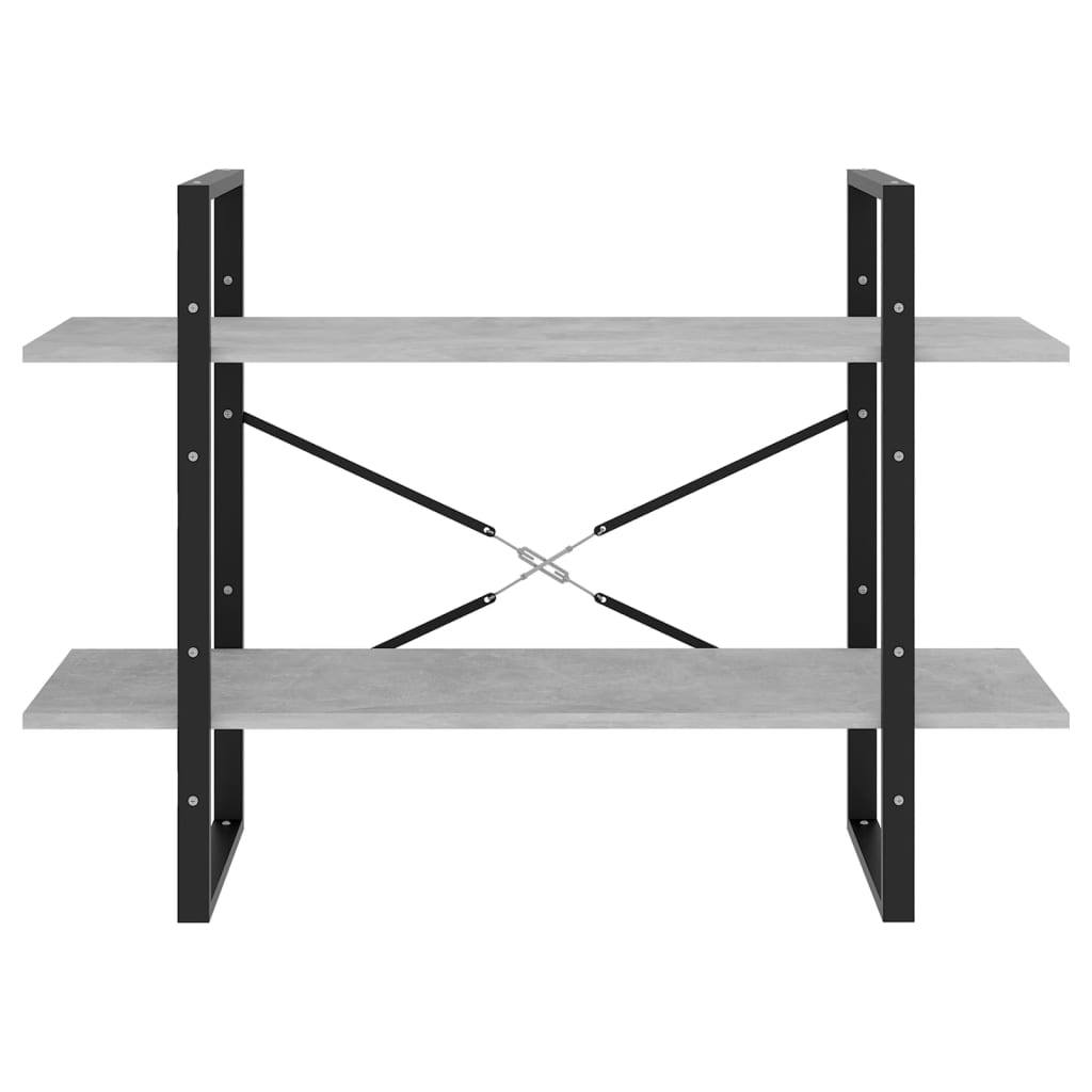 8720286567616_g_en_hd_3 vidaXL 2-Tier Book Cabinet Concrete Grey 100x30x70 cm Engineered Wood - Image 6