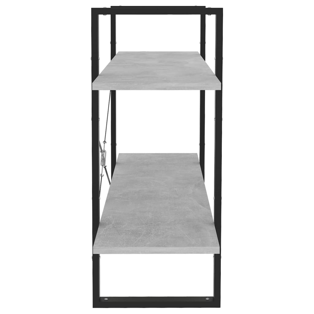 8720286567616_g_en_hd_4 vidaXL 2-Tier Book Cabinet Concrete Grey 100x30x70 cm Engineered Wood - Image 7