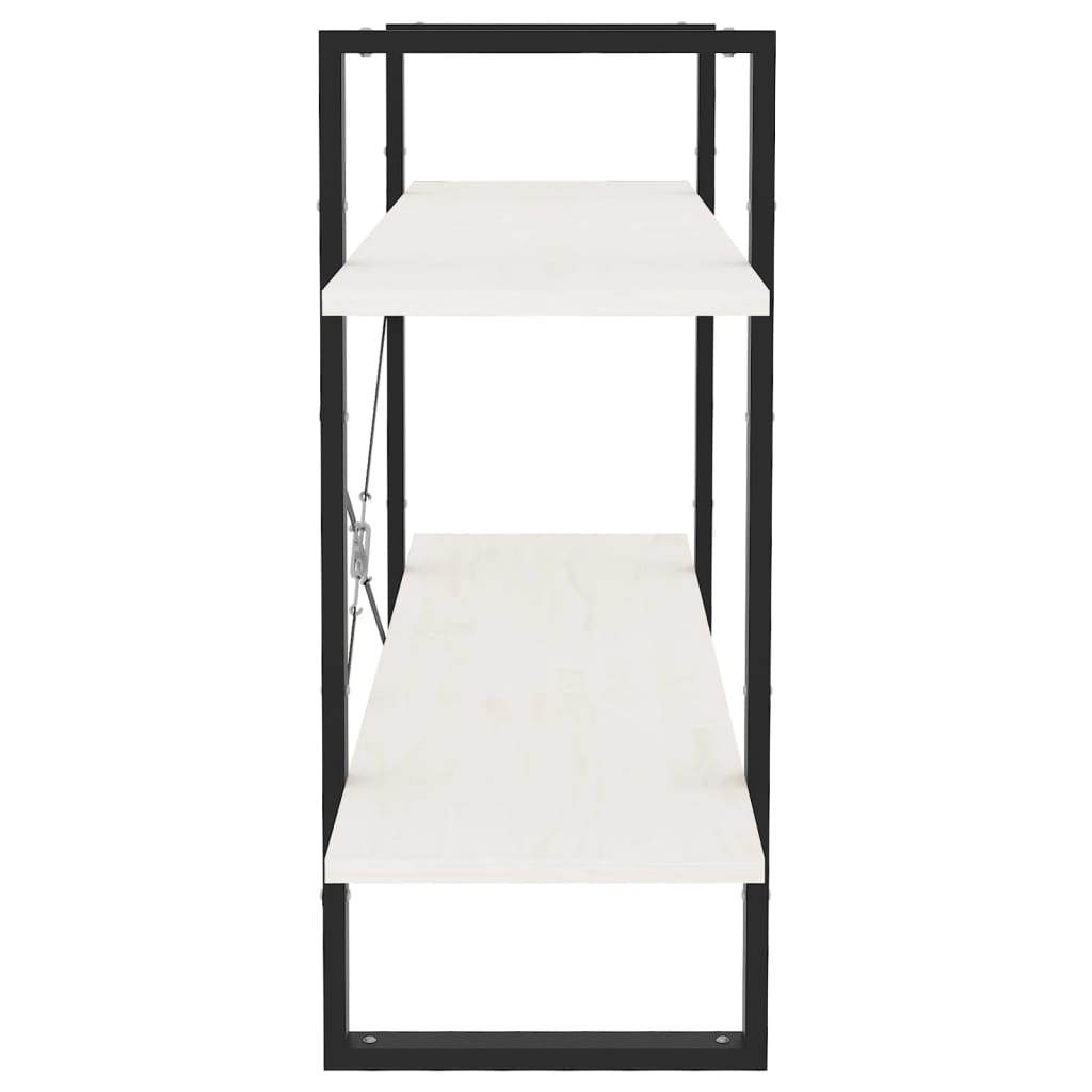 8720286567630_g_en_hd_4 vidaXL 2-Tier Book Cabinet White 100x30x70 cm Solid Pine Wood - Image 7