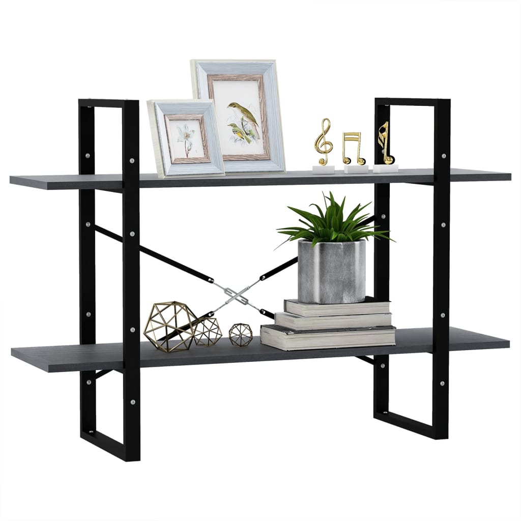 8720286567647_g_en_hd_2 vidaXL 2-Tier Book Cabinet Grey 100x30x70 cm Solid Pine Wood - Image 5