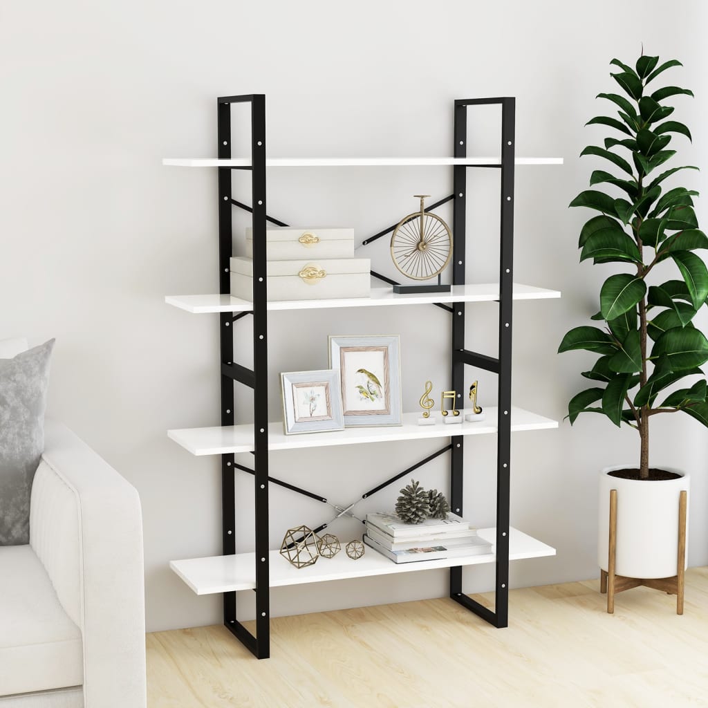 8720286567678_g_en_hd_1 vidaXL 4-Tier Book Cabinet White 100x30x140 cm Engineered Wood - Image 4