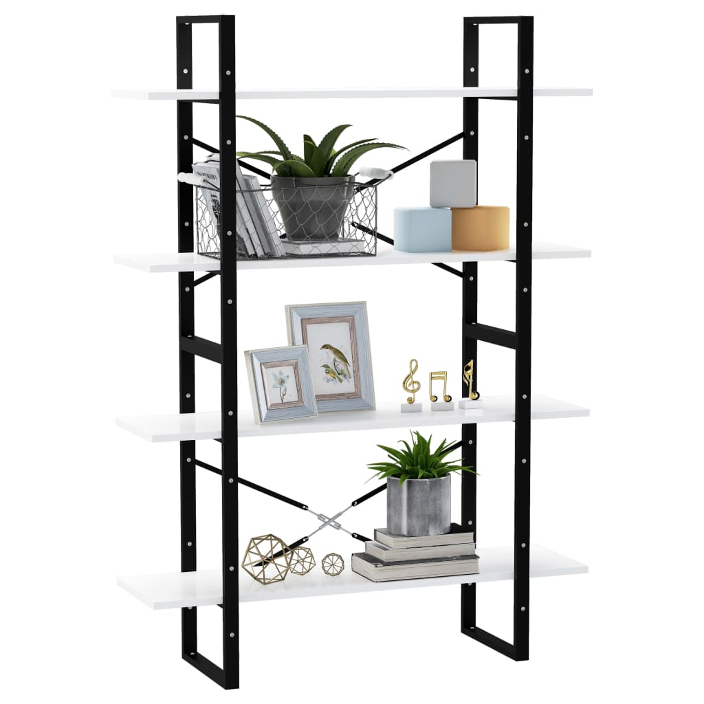 8720286567678_g_en_hd_2 vidaXL 4-Tier Book Cabinet White 100x30x140 cm Engineered Wood - Image 5