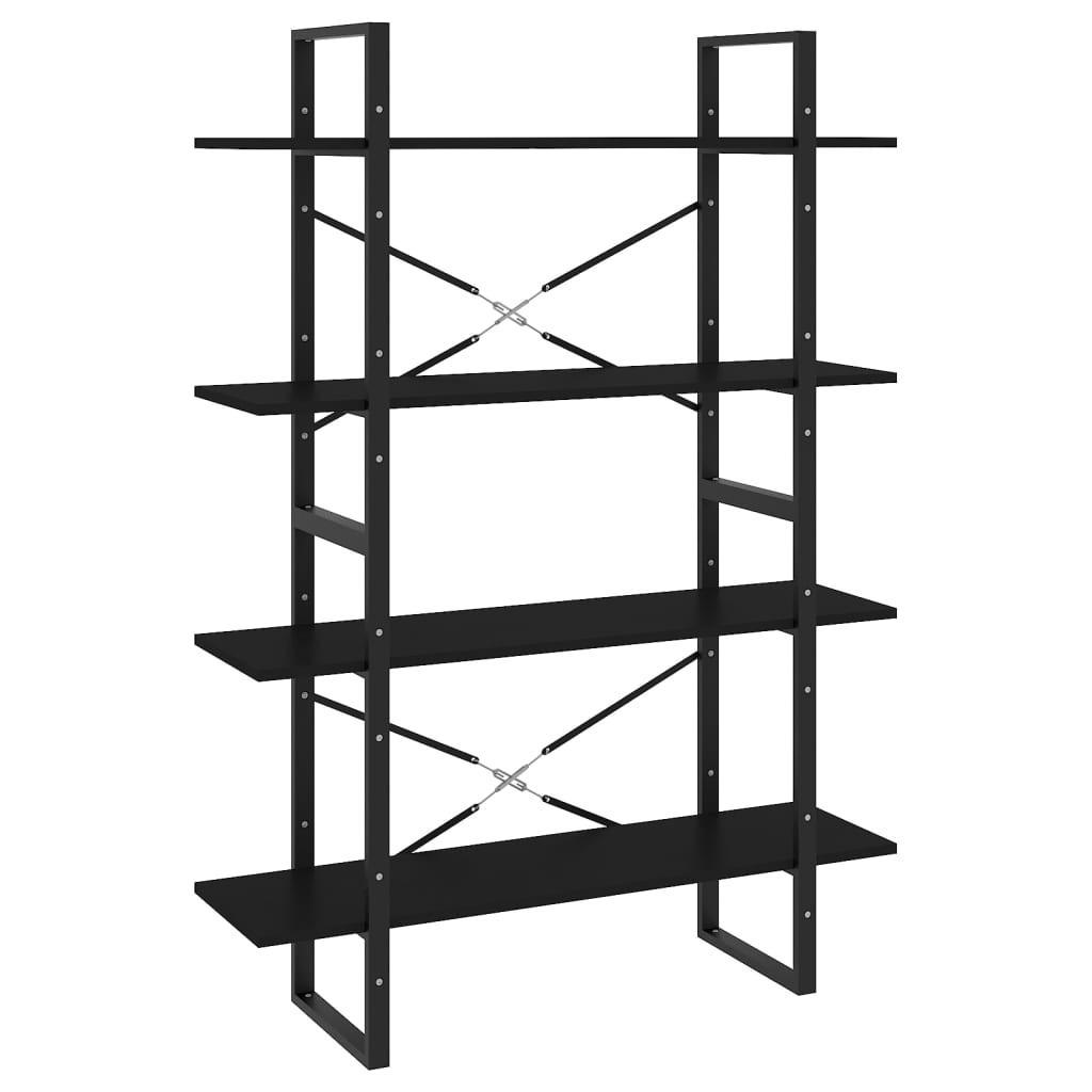 8720286567685_a_en_hd_1 vidaXL 4-Tier Book Cabinet Black 100x30x140 cm Engineered Wood - Image 2