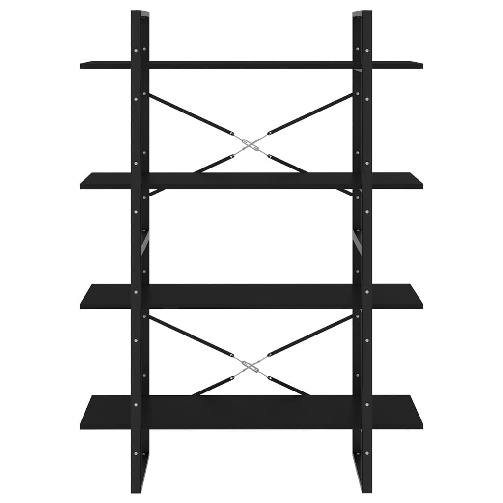 8720286567685_g_en_hd_3 vidaXL 4-Tier Book Cabinet Black 100x30x140 cm Engineered Wood - Image 6