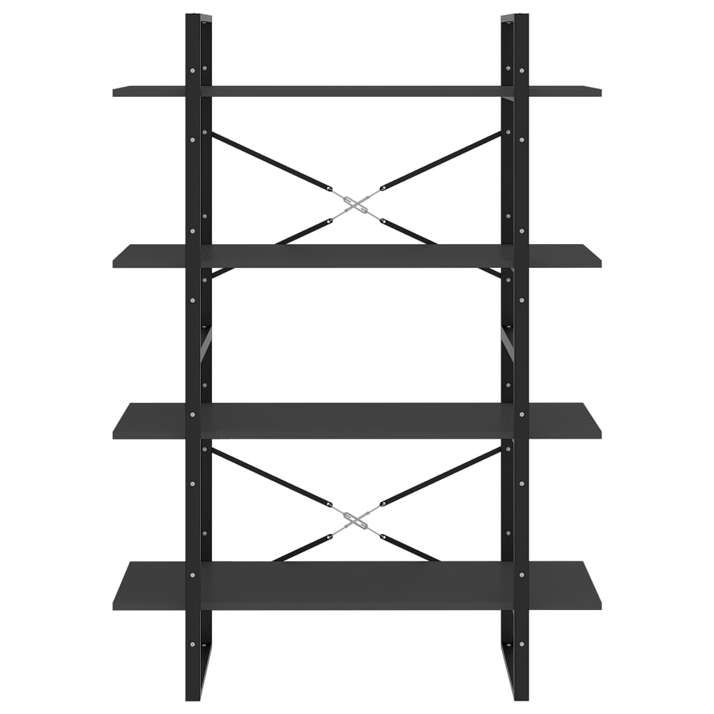 8720286567692_g_en_hd_3 vidaXL 4-Tier Book Cabinet Grey 100x30x140 cm Engineered Wood - Image 6