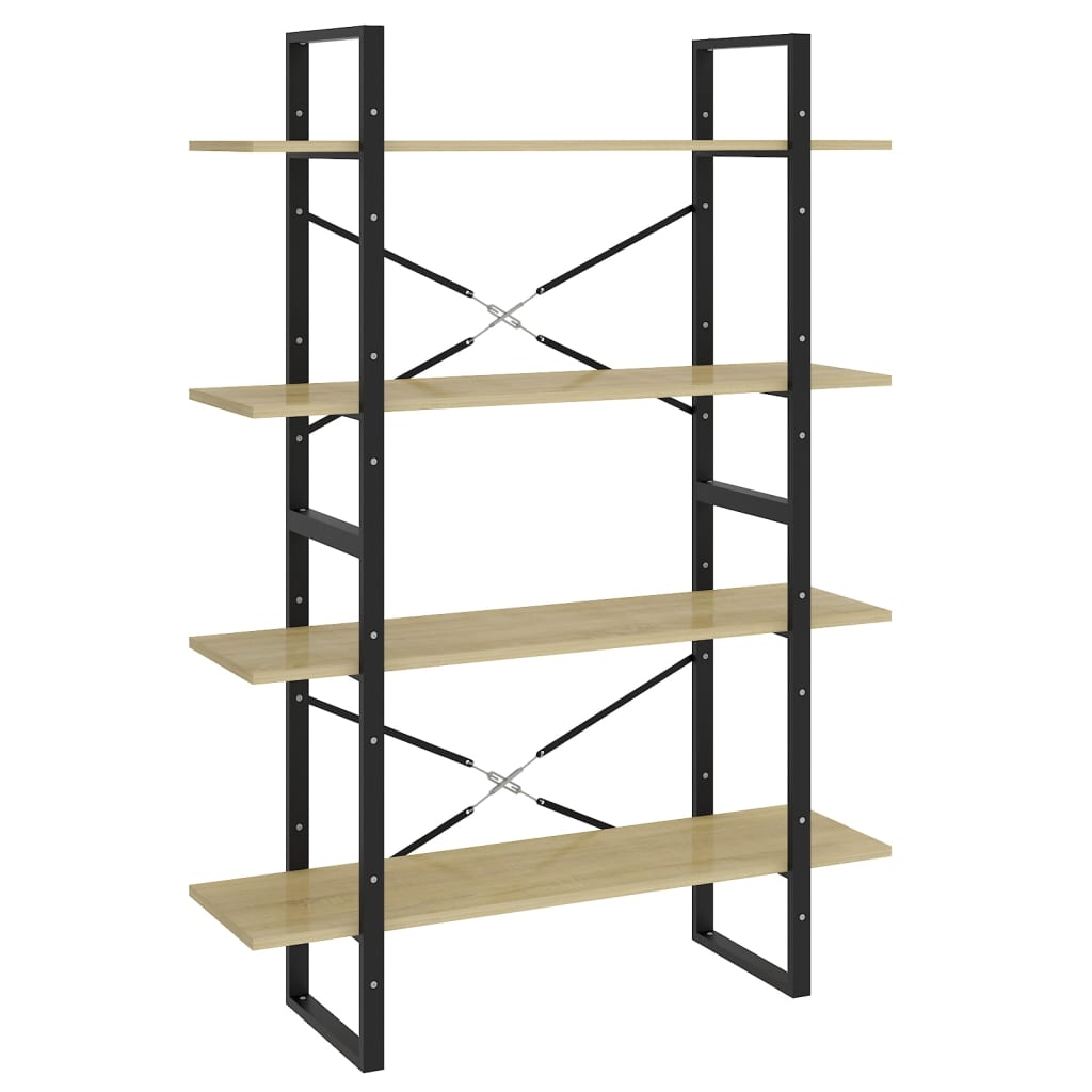 8720286567708_a_en_hd_1 vidaXL 4-Tier Book Cabinet Sonoma Oak 100x30x140 cm Engineered Wood - Image 2