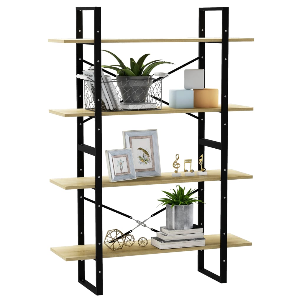 8720286567708_g_en_hd_2 vidaXL 4-Tier Book Cabinet Sonoma Oak 100x30x140 cm Engineered Wood - Image 5