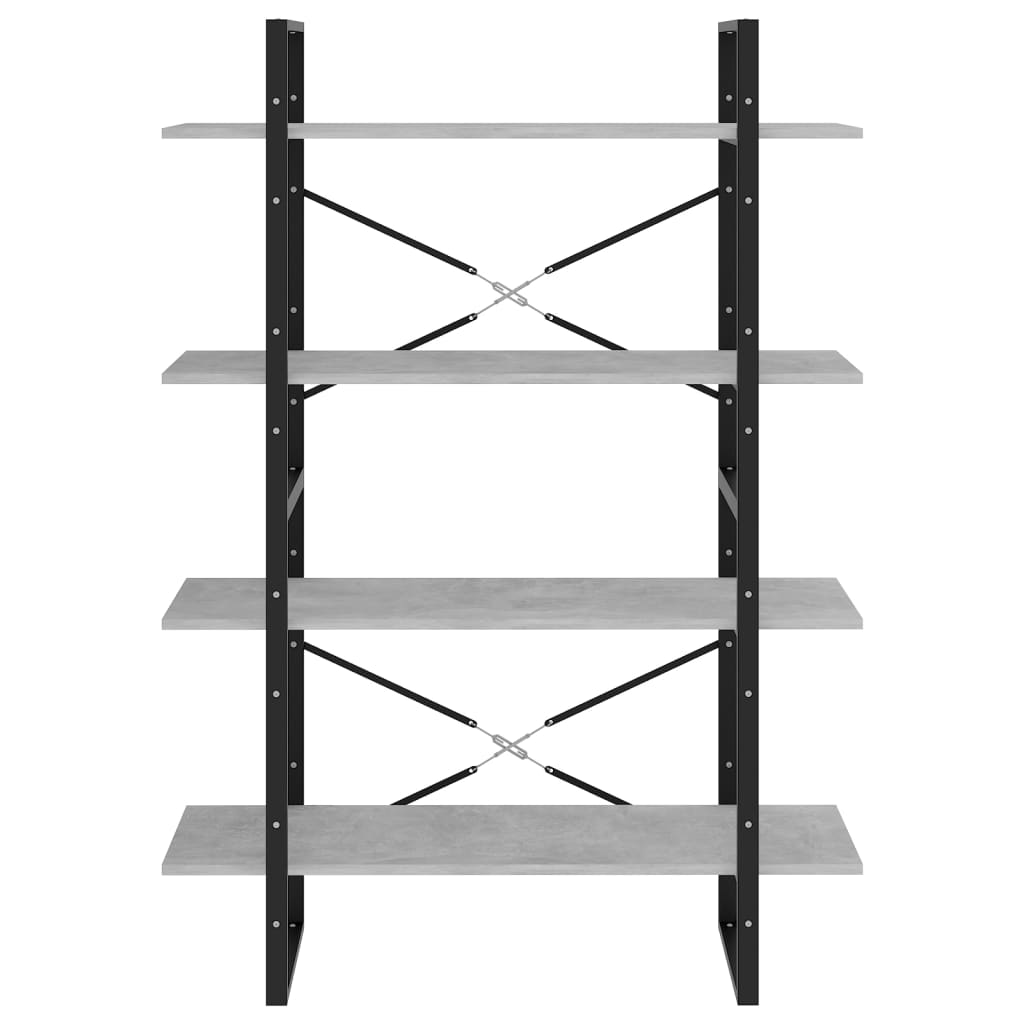 8720286567715_g_en_hd_3 vidaXL 4-Tier Book Cabinet Concrete Grey 100x30x140 cm Engineered Wood - Image 6