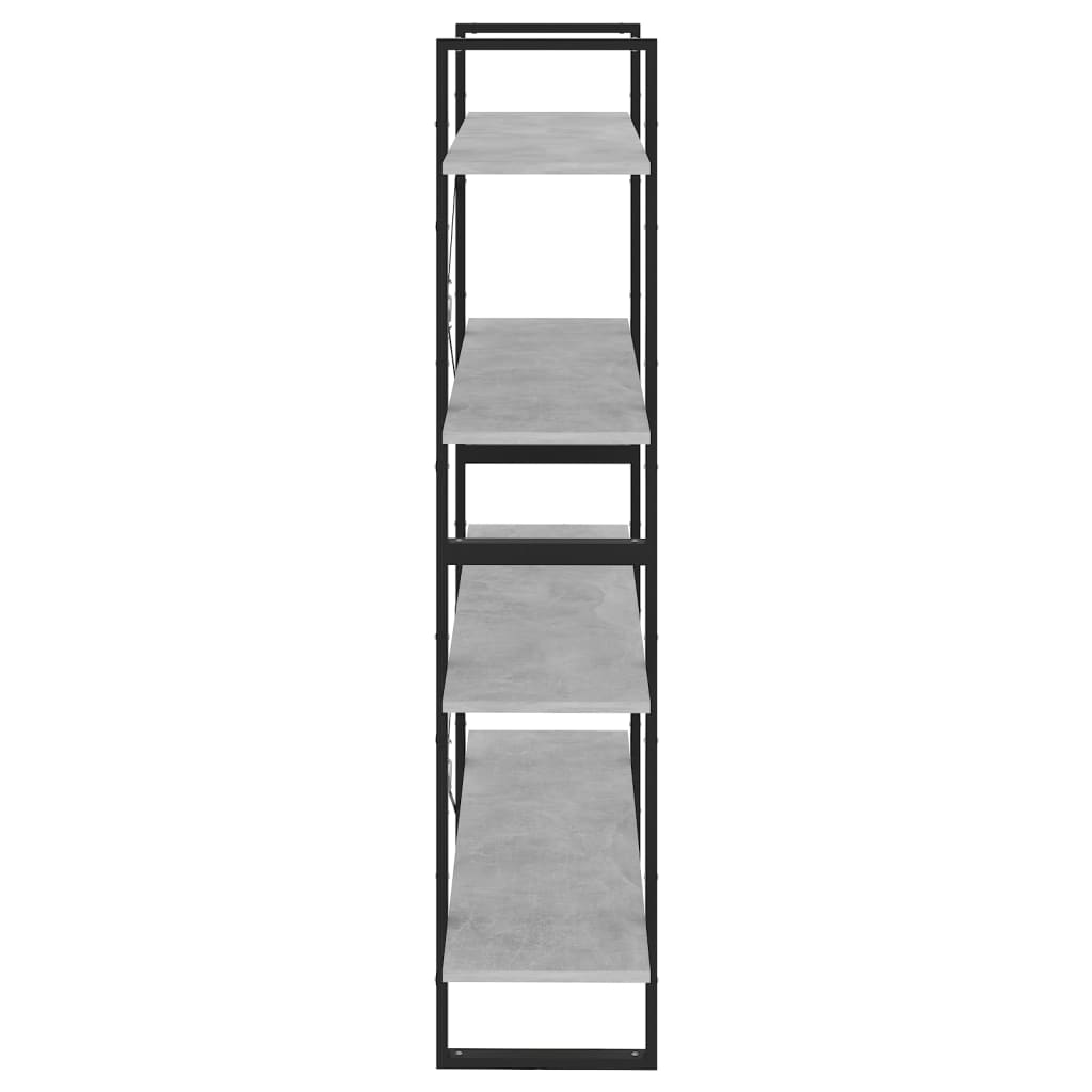8720286567715_g_en_hd_4 vidaXL 4-Tier Book Cabinet Concrete Grey 100x30x140 cm Engineered Wood - Image 7