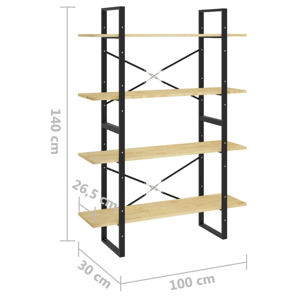 8720286567722_g_en_hd_6 vidaXL 4-Tier Book Cabinet 100x30x140 cm Solid Pine Wood - Image 9