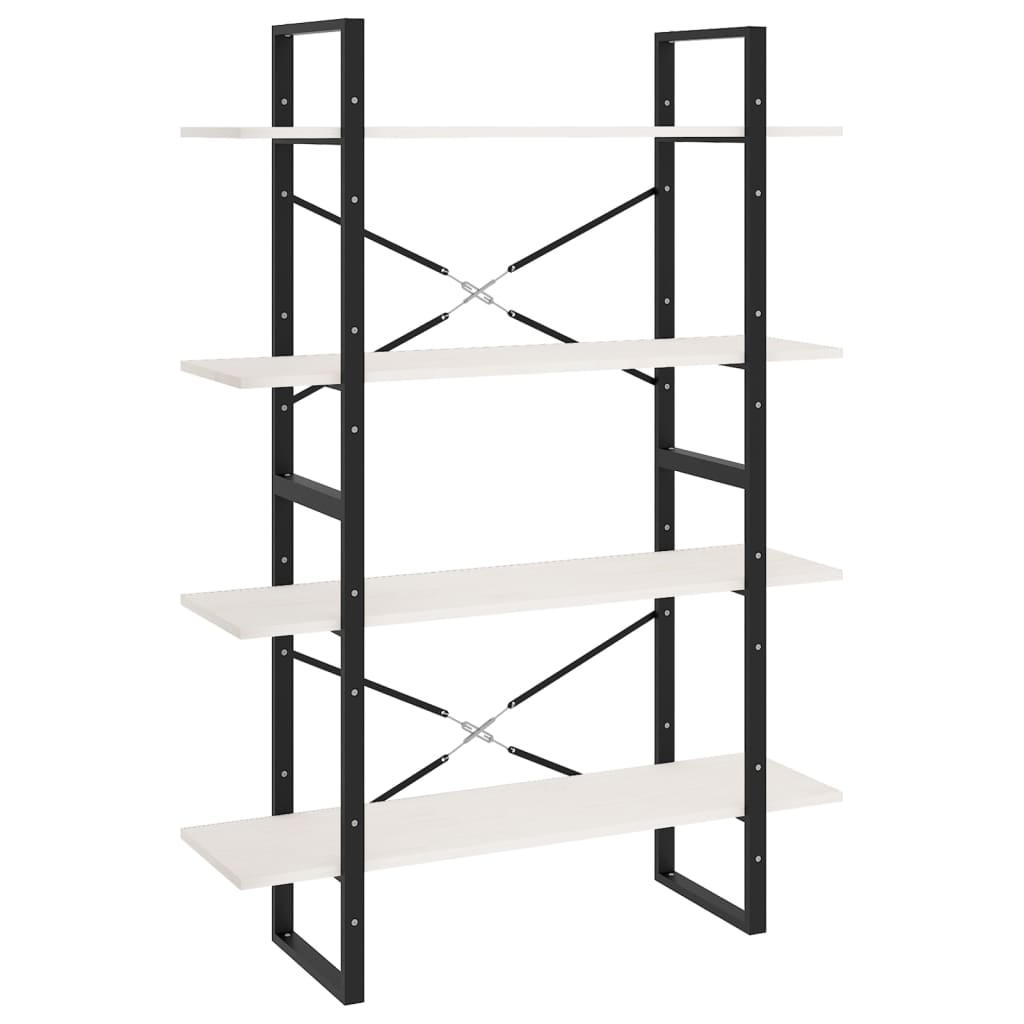 8720286567739_a_en_hd_1 vidaXL 4-Tier Book Cabinet White 100x30x140 cm Solid Pine Wood - Image 2