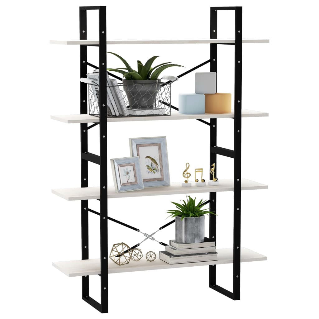 8720286567739_g_en_hd_2 vidaXL 4-Tier Book Cabinet White 100x30x140 cm Solid Pine Wood - Image 5