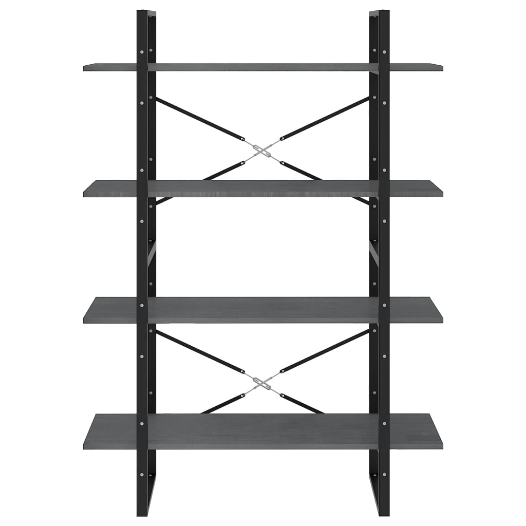 8720286567746_g_en_hd_3 vidaXL 4-Tier Book Cabinet Grey 100x30x140 cm Solid Pine Wood - Image 6
