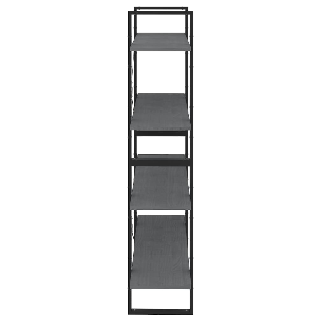 8720286567746_g_en_hd_4 vidaXL 4-Tier Book Cabinet Grey 100x30x140 cm Solid Pine Wood - Image 7
