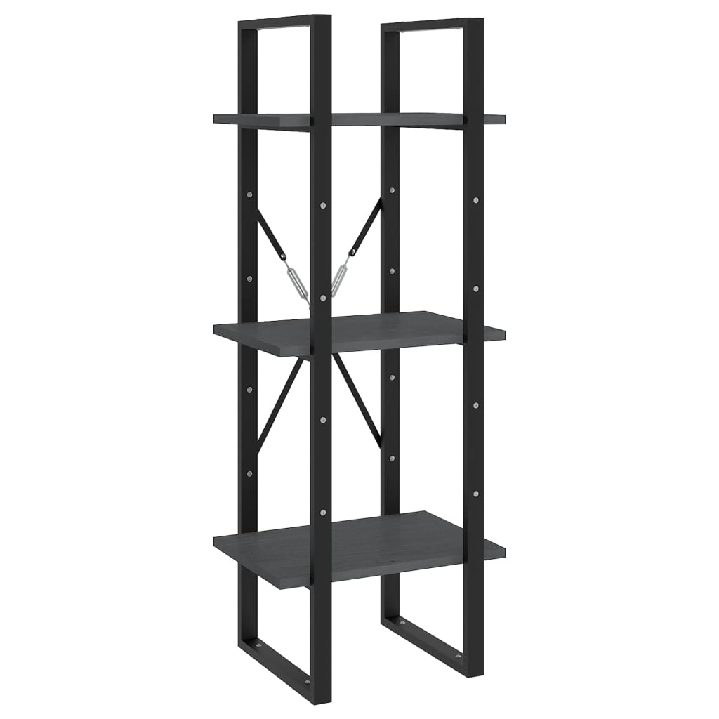 8720286567845_a_en_hd_1 vidaXL 3-Tier Book Cabinet Grey 40x30x105 cm Solid Pinewood - Image 2