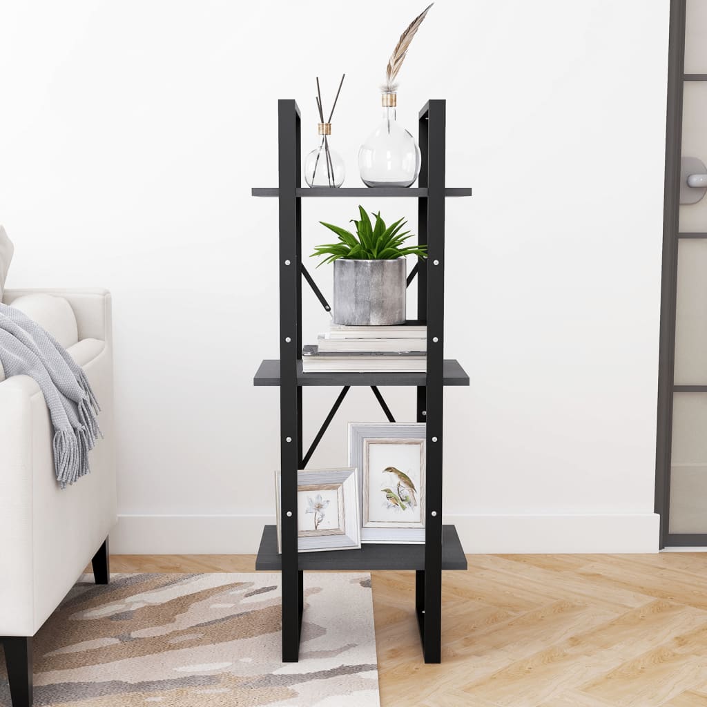 8720286567845_g_en_hd_3 vidaXL 3-Tier Book Cabinet Grey 40x30x105 cm Solid Pinewood - Image 6