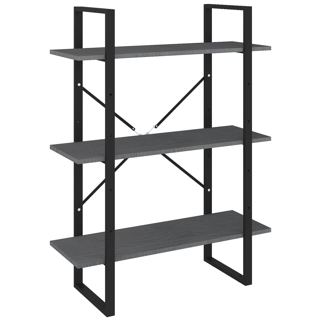 8720286568248_a_en_hd_1 vidaXL 3-Tier Book Cabinet Grey 80x30x105 cm Solid Pine Wood - Image 2