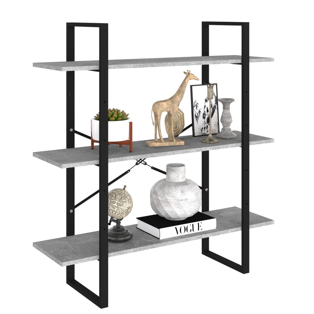 8720286568415_g_en_hd_1 vidaXL Book Cabinet Concrete Grey 100x30x105 cm Engineered Wood - Image 4