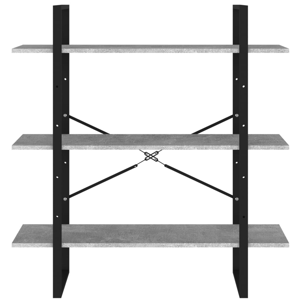 8720286568415_g_en_hd_3 vidaXL Book Cabinet Concrete Grey 100x30x105 cm Engineered Wood - Image 6