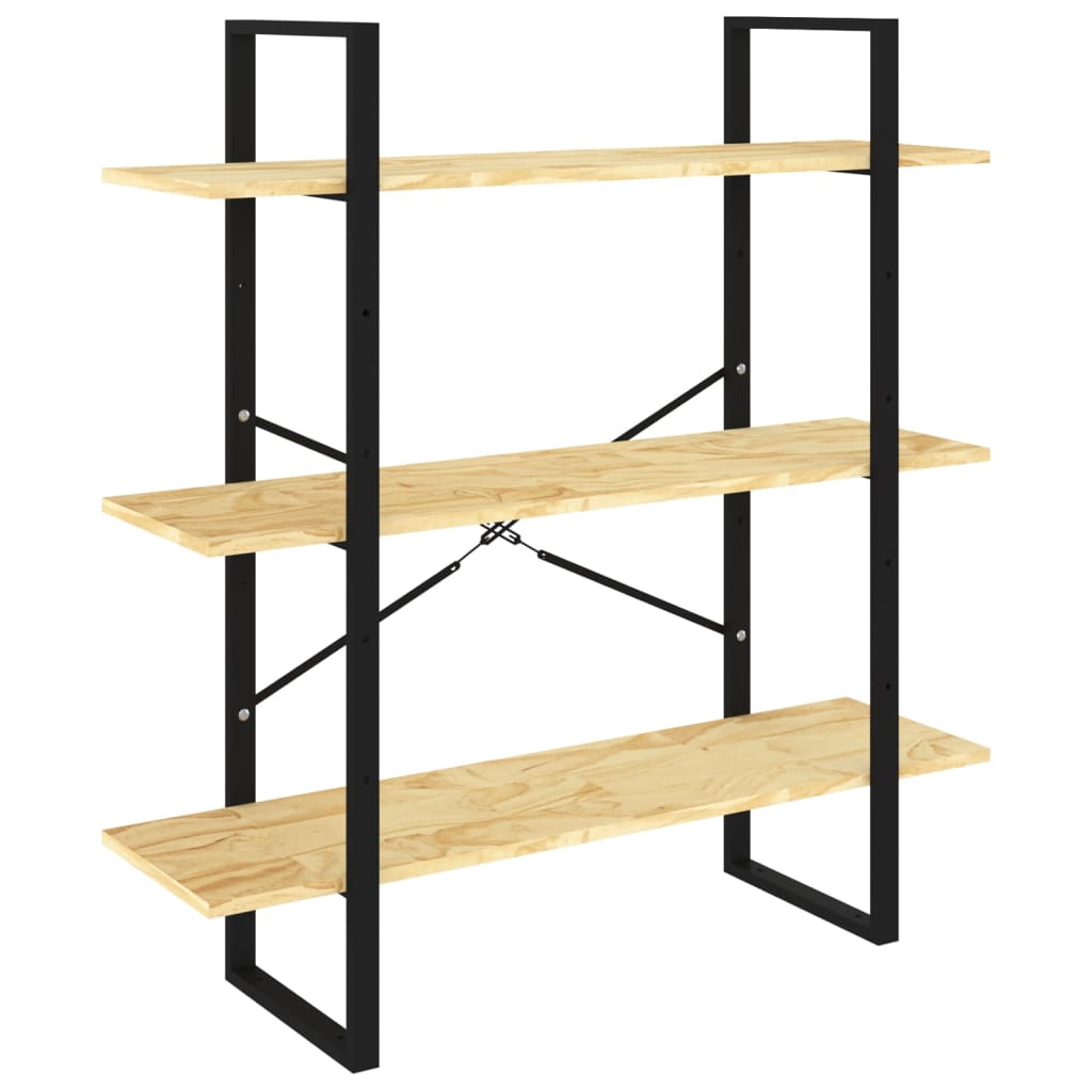 8720286568422_a_en_hd_1 vidaXL 3-Tier Book Cabinet 100x30x105 cm Solid Pine Wood - Image 2