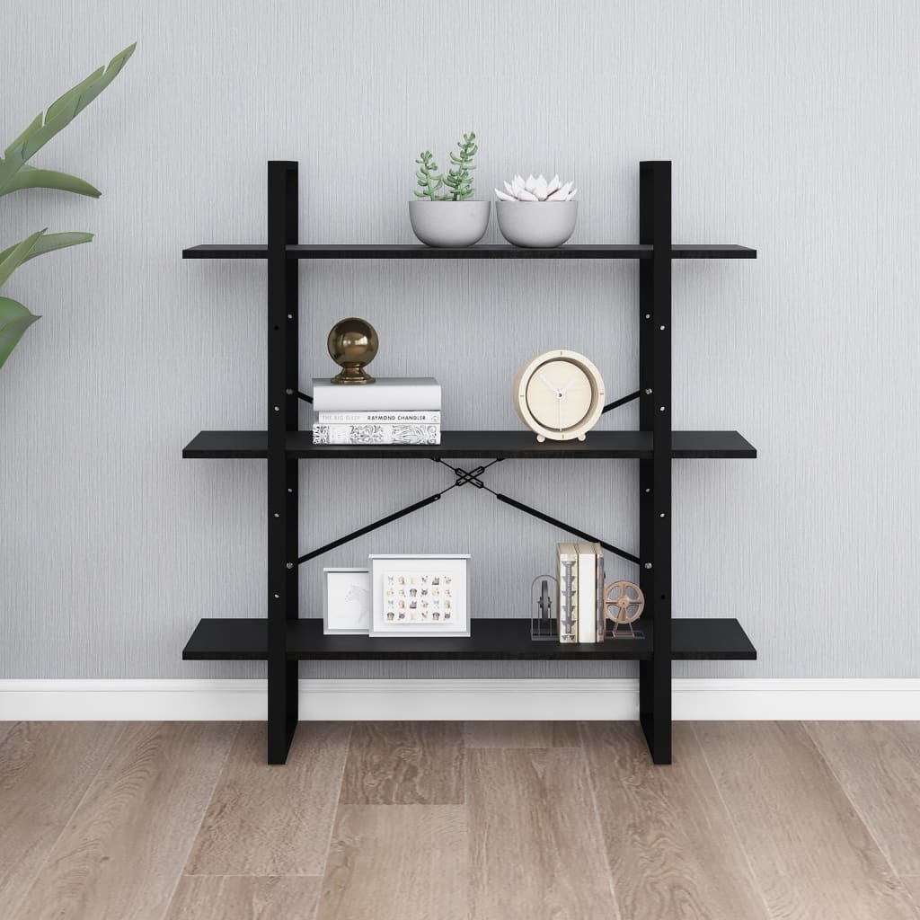 8720286568460_g_en_hd_2 vidaXL 3-Tier Book Cabinet Black 100x30x105 cm Solid Pine Wood - Image 5