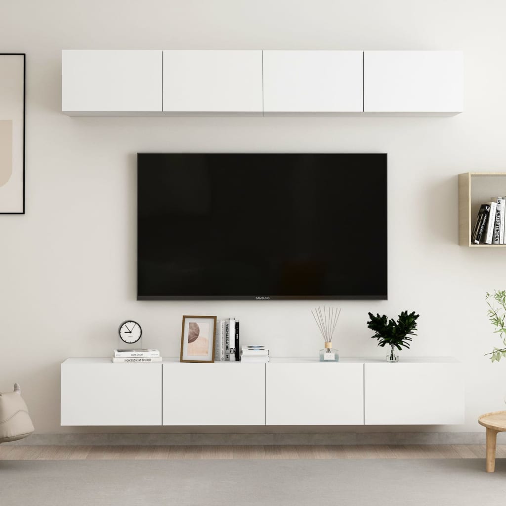 8720286569344_m_en_hd_1 vidaXL TV Cabinets 4 pcs White 100x30x30 cm Engineered Wood - Image 1
