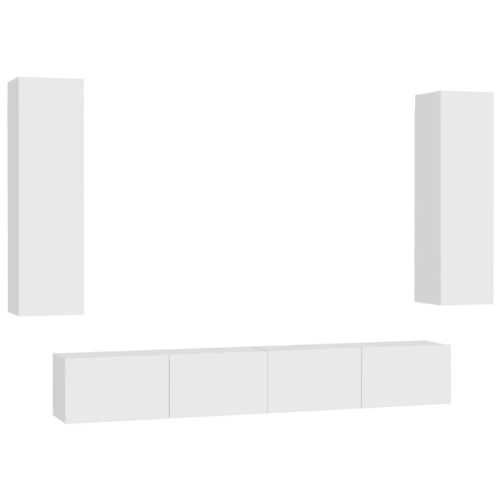 8720286569382_a_en_hd_1 vidaXL 4 Piece TV Cabinet Set White Engineered Wood - Image 2