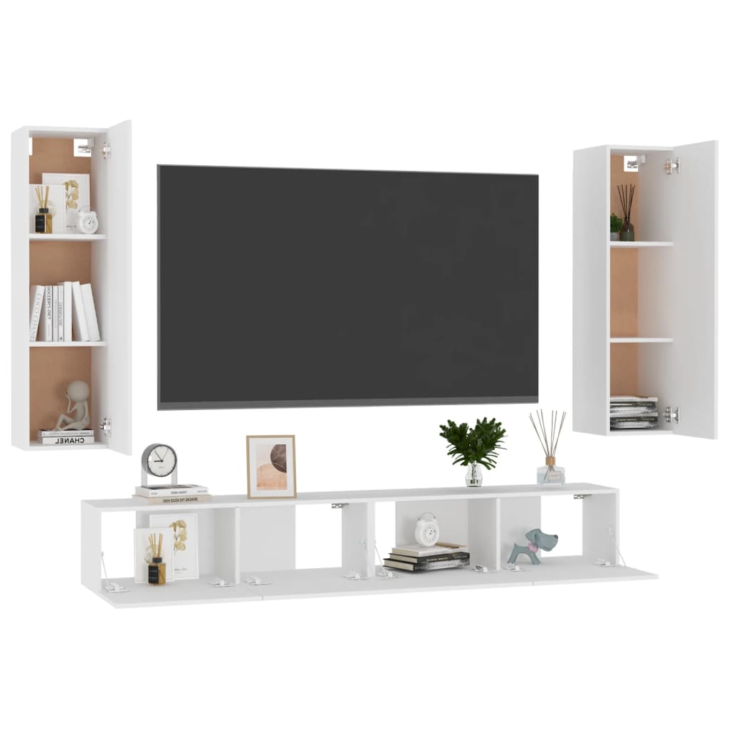 8720286569382_g_en_hd_1 vidaXL 4 Piece TV Cabinet Set White Engineered Wood - Image 4