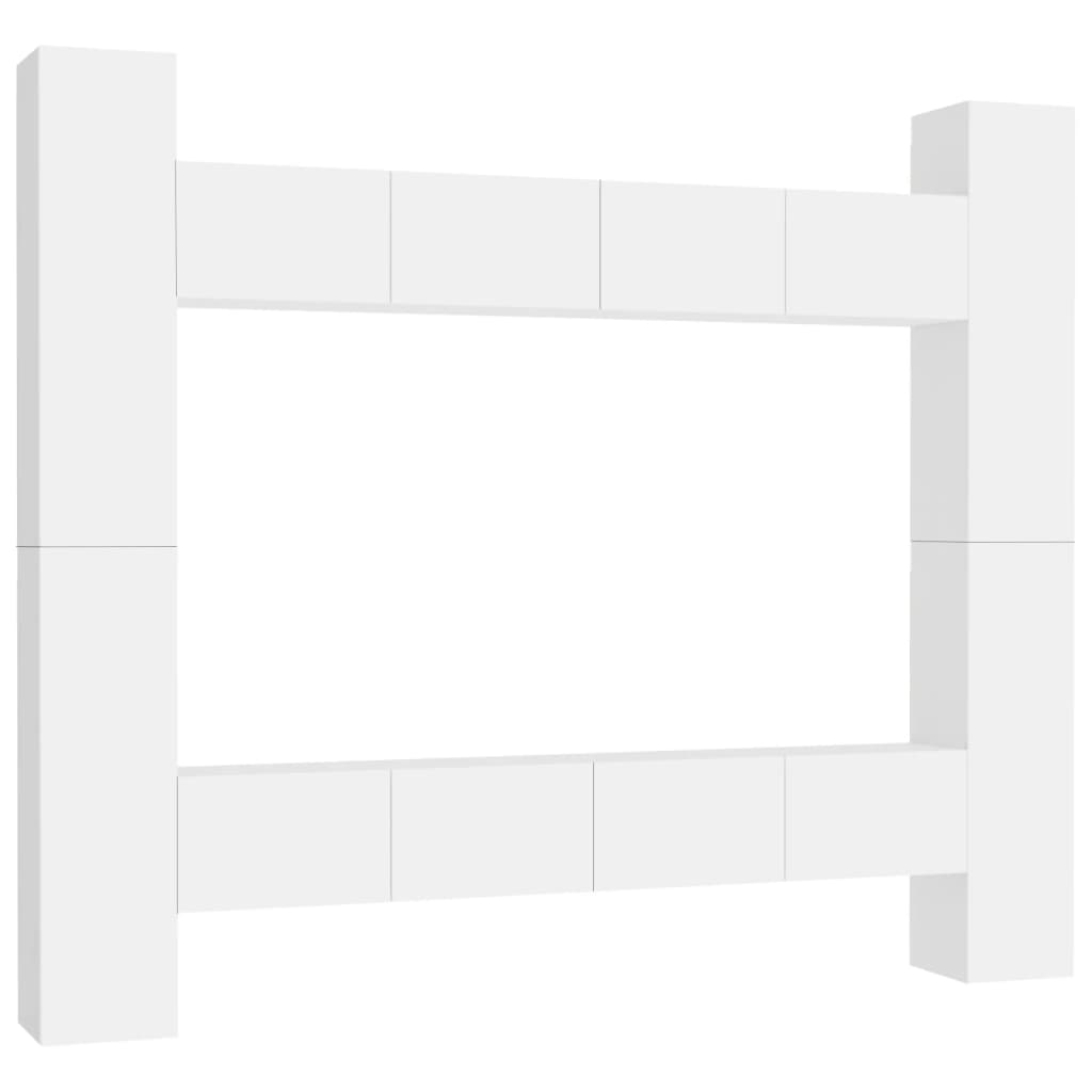 8720286569443_a_en_hd_1 vidaXL 8 Piece TV Cabinet Set White Engineered Wood - Image 2