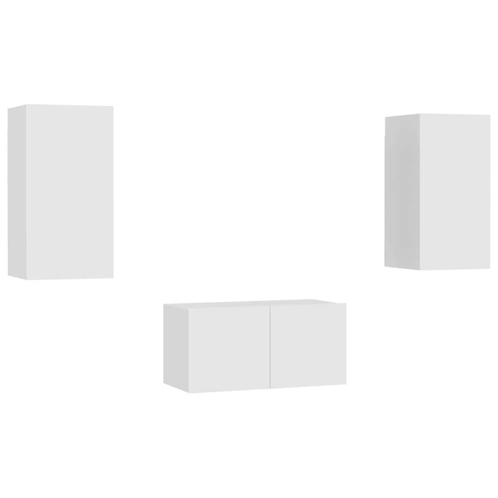 8720286569504_a_en_hd_1 vidaXL 3 Piece TV Cabinet Set White Engineered Wood - Image 2