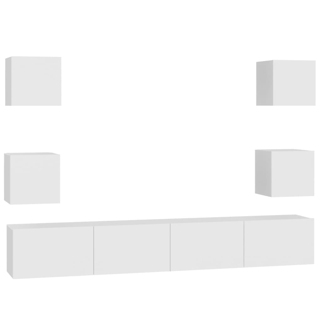 8720286569566_a_en_hd_1 vidaXL 6 Piece TV Cabinet Set White Engineered Wood - Image 2