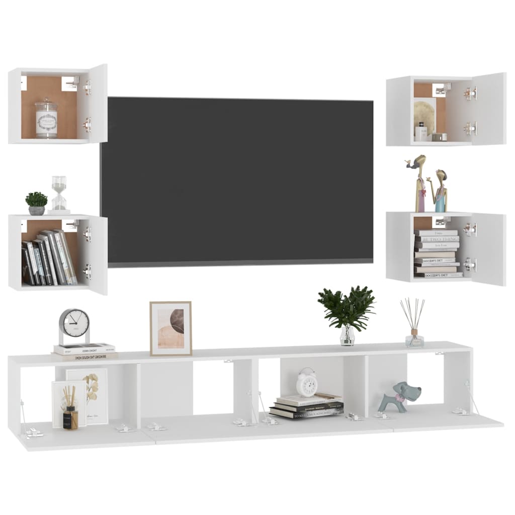 8720286569566_g_en_hd_1 vidaXL 6 Piece TV Cabinet Set White Engineered Wood - Image 4