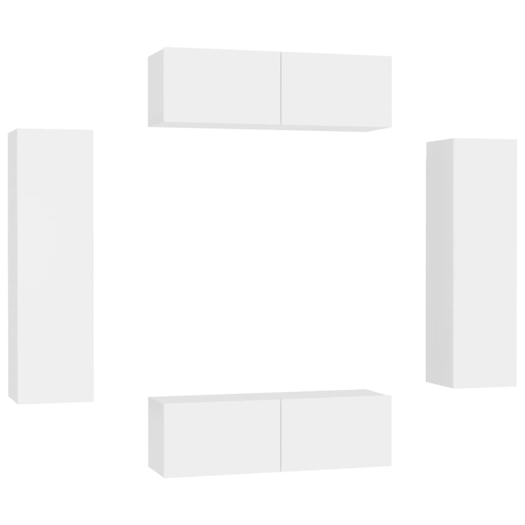 8720286569603_a_en_hd_1 vidaXL 4 Piece TV Cabinet Set White Engineered Wood - Image 2