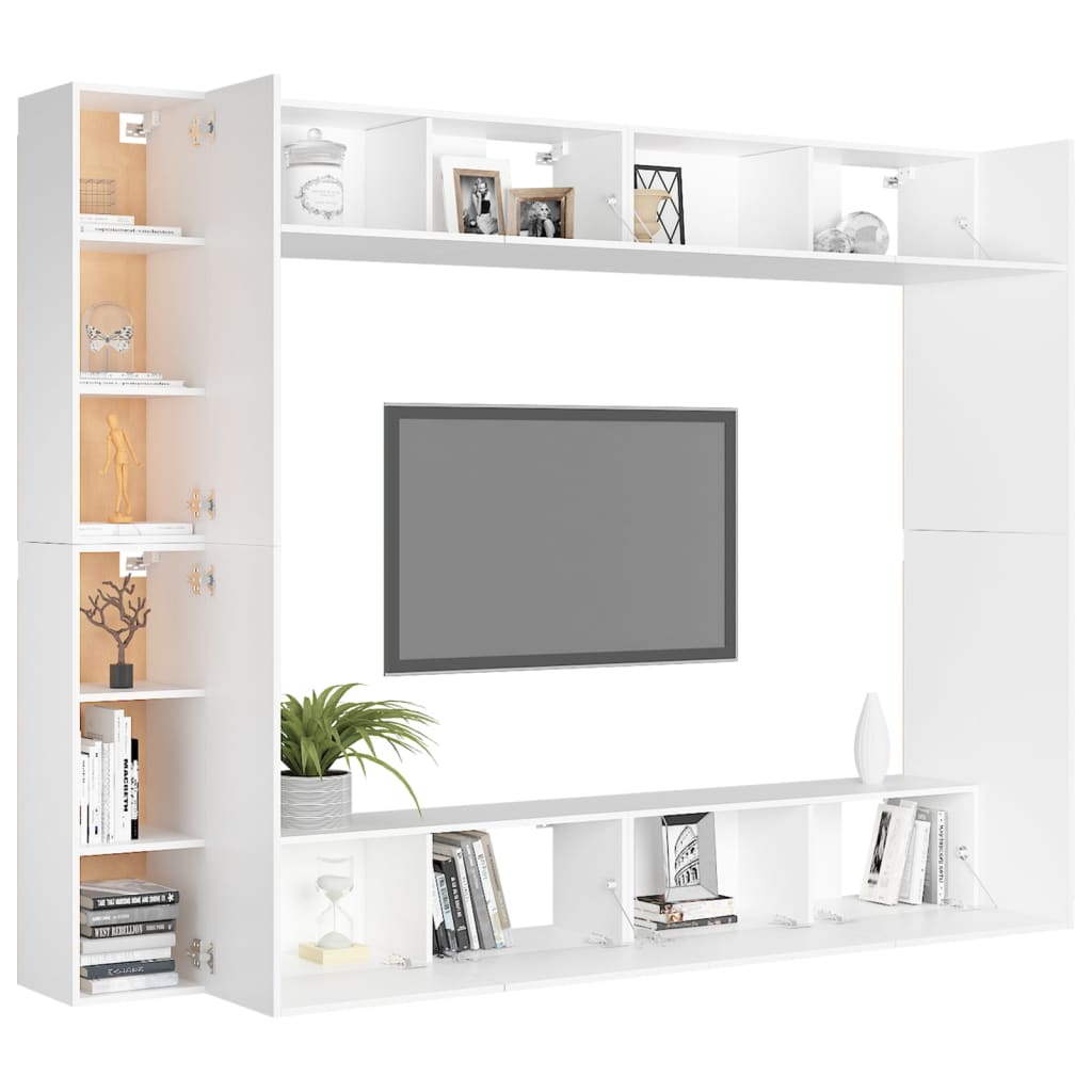8720286569634_g_en_hd_1 vidaXL 8 Piece TV Cabinet Set White Engineered Wood - Image 4