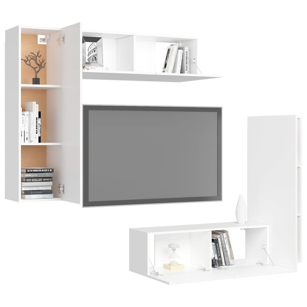 8720286569832_g_en_hd_1 vidaXL 4 Piece TV Cabinet Set White Engineered Wood - Image 4