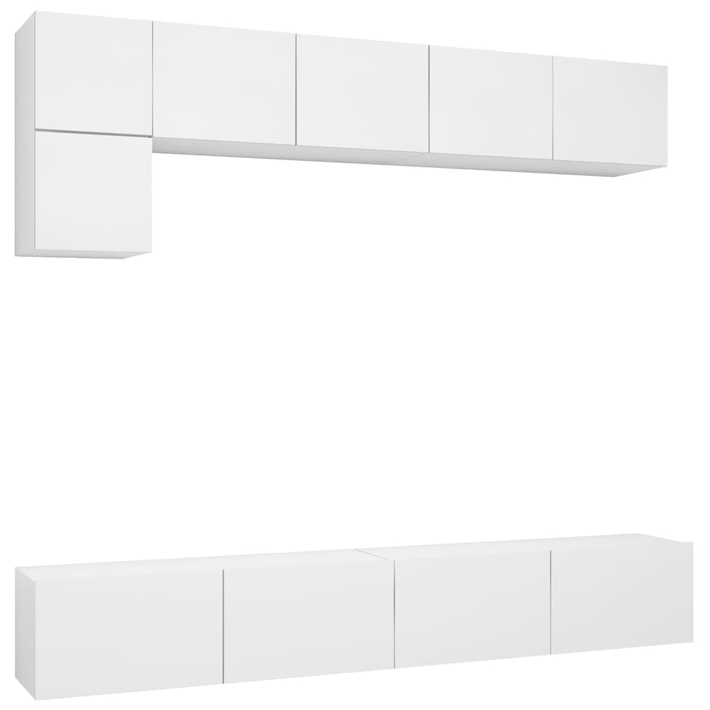 8720286569870_a_en_hd_1 vidaXL 5 Piece TV Cabinet Set White Engineered Wood - Image 2