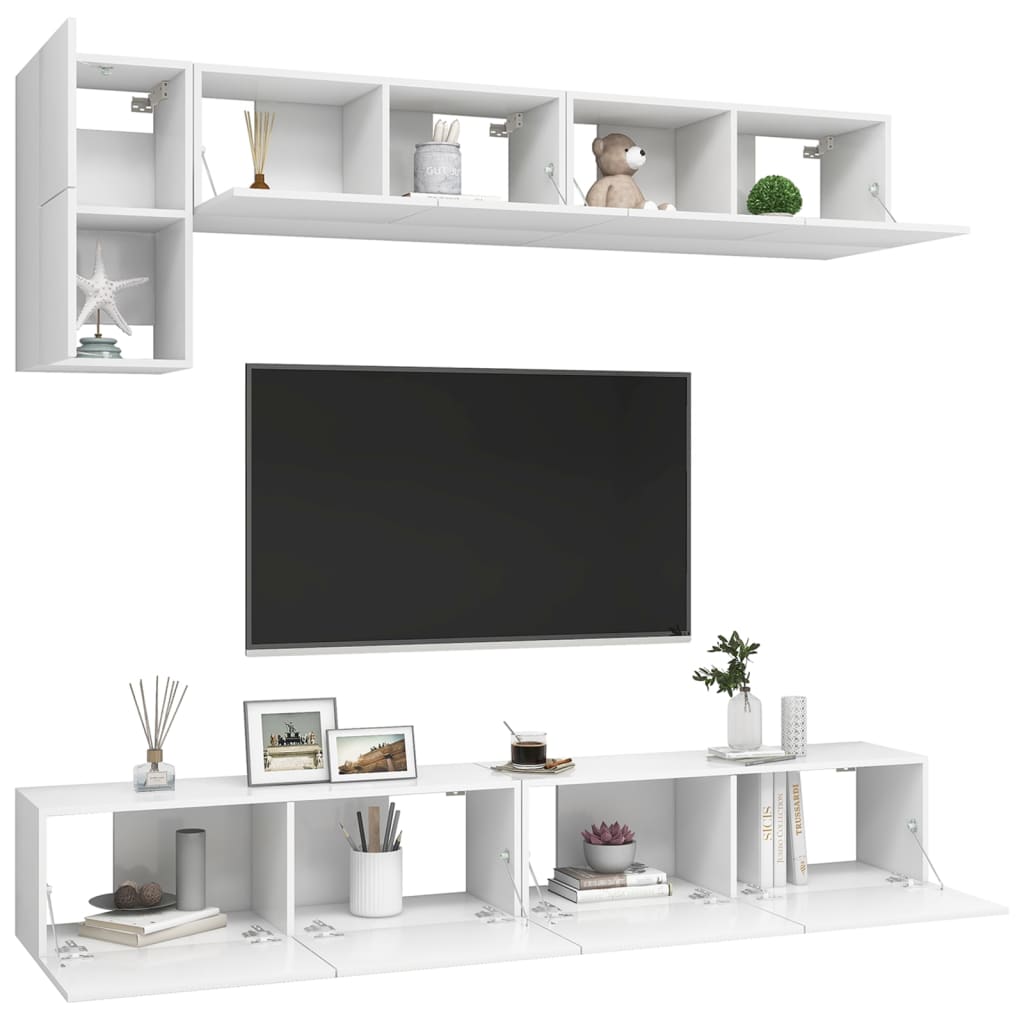 8720286569870_g_en_hd_1 vidaXL 5 Piece TV Cabinet Set White Engineered Wood - Image 4