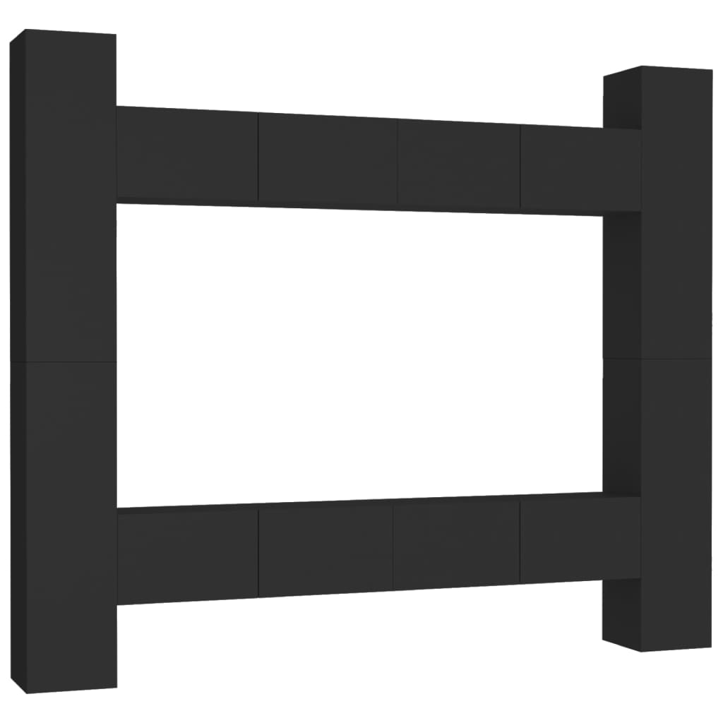 8720286570494_a_en_hd_1 vidaXL 8 Piece TV Cabinet Set Black Engineered Wood - Image 2