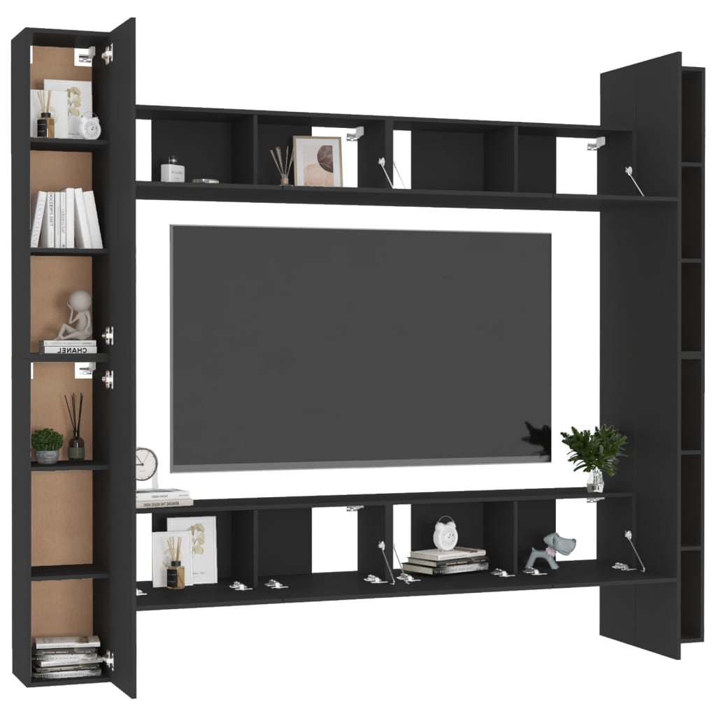 8720286570494_g_en_hd_1 vidaXL 8 Piece TV Cabinet Set Black Engineered Wood - Image 4