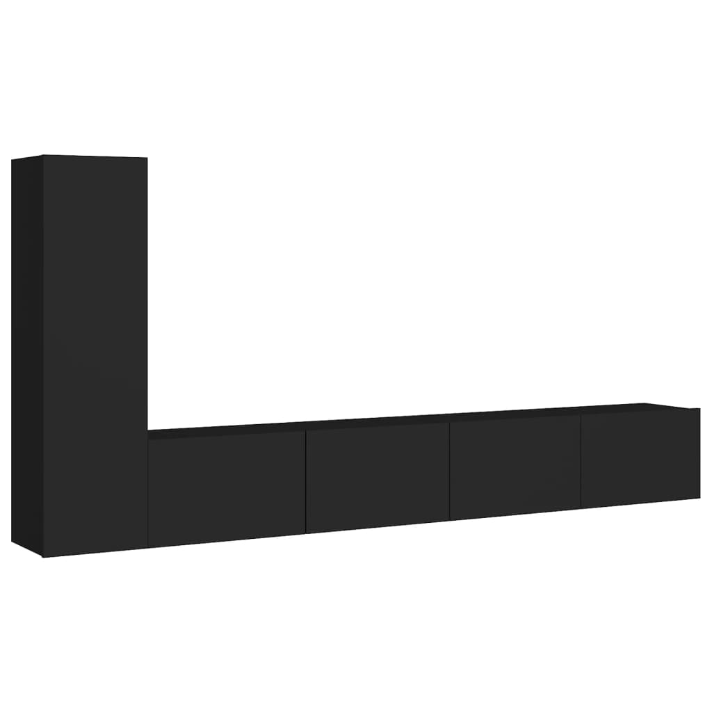 8720286570739_a_en_hd_1 vidaXL 3 Piece TV Cabinet Set Black Engineered Wood - Image 2