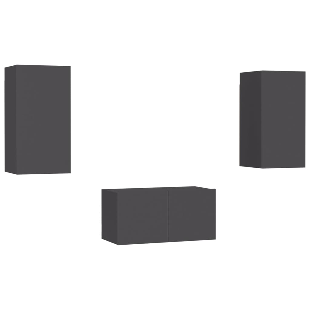 8720286571606_a_en_hd_1 vidaXL 3 Piece TV Cabinet Set Grey Engineered Wood - Image 2