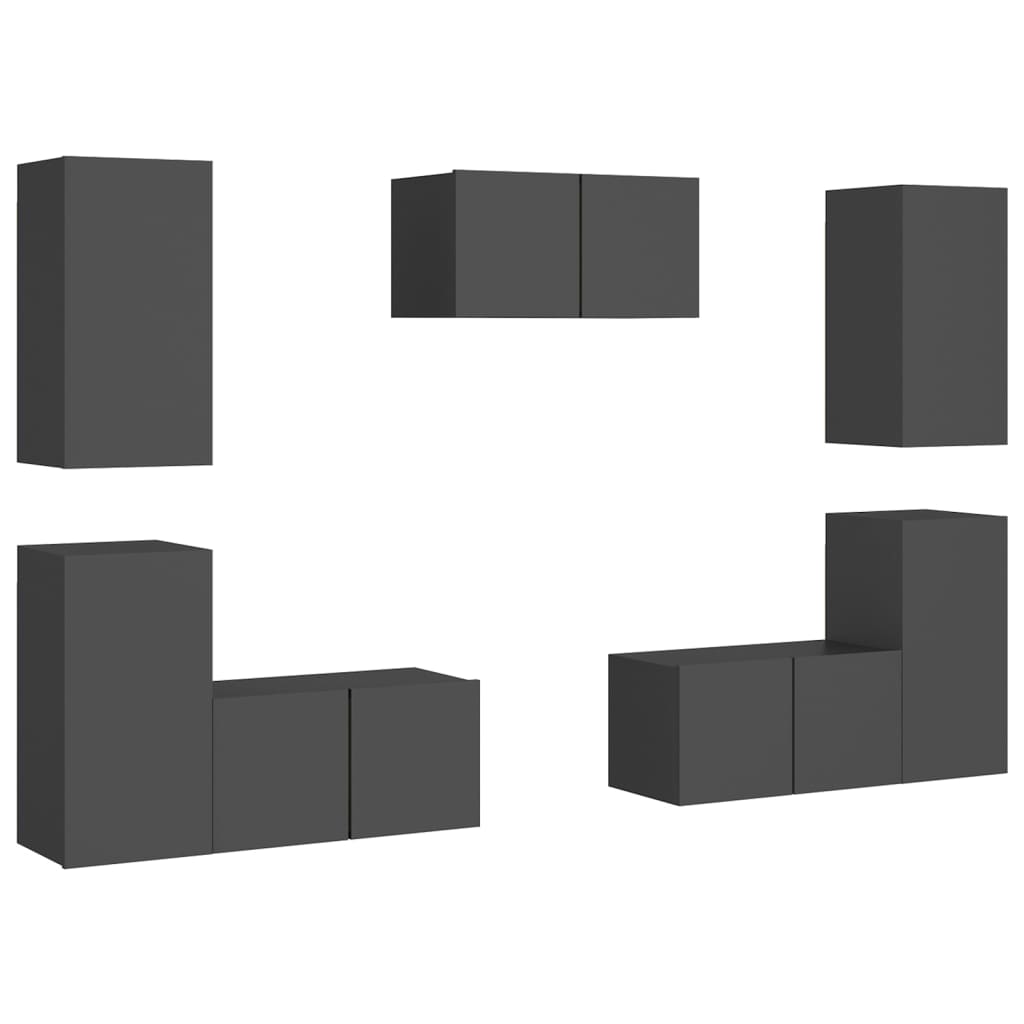 8720286571743_a_en_hd_1 vidaXL 7 Piece TV Cabinet Set Grey Engineered Wood - Image 2