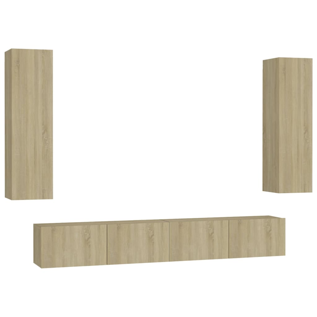 8720286572535_a_en_hd_1 vidaXL 4 Piece TV Cabinet Set Sonoma Oak Engineered Wood - Image 2