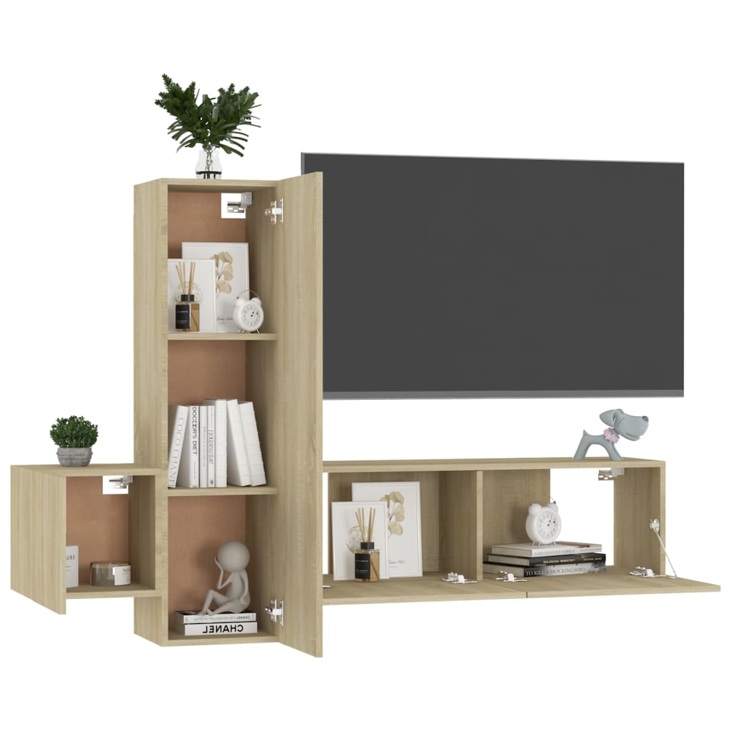 8720286572641_g_en_hd_1 vidaXL 3 Piece TV Cabinet Set Sonoma Oak Engineered Wood - Image 4