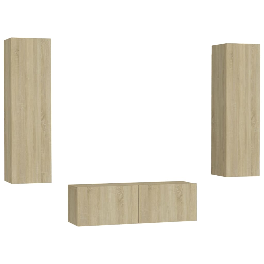 8720286572672_a_en_hd_1 vidaXL 3 Piece TV Cabinet Set Sonoma Oak Engineered Wood - Image 2