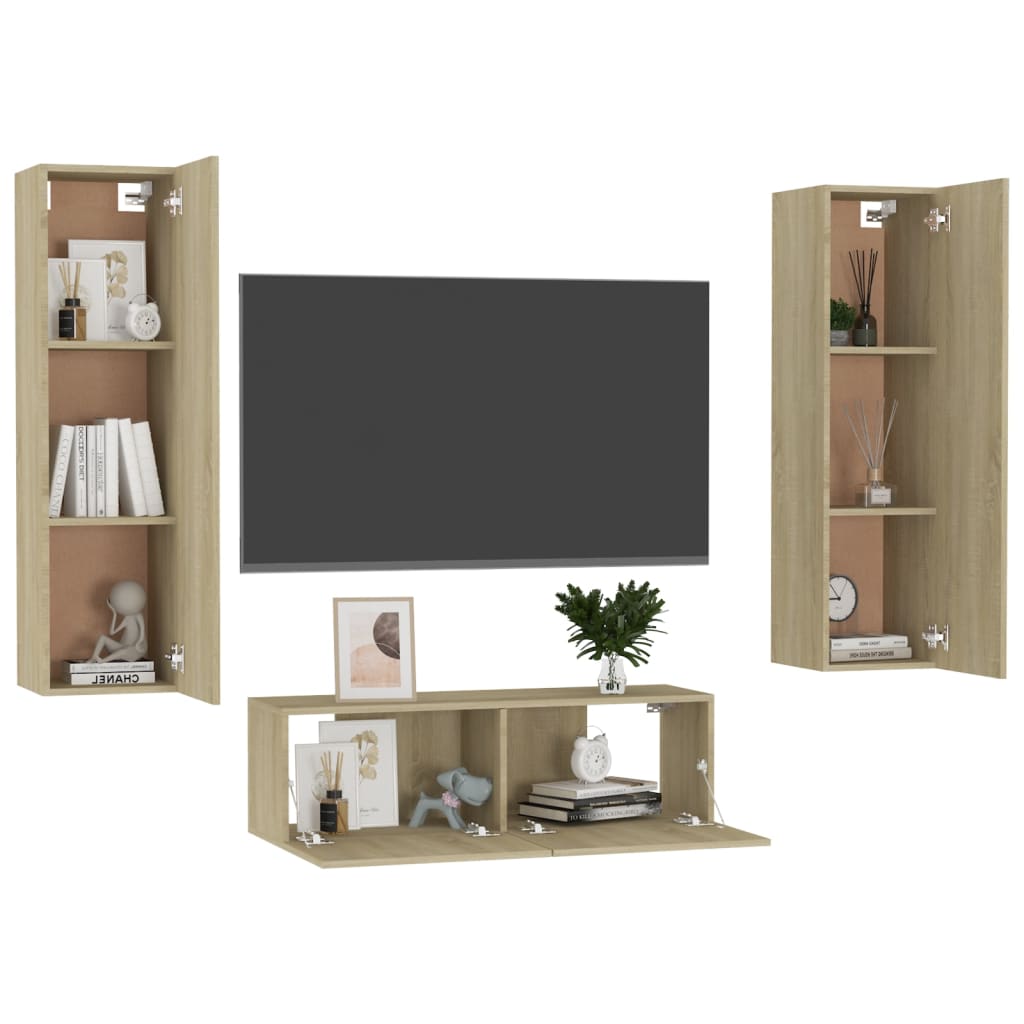 8720286572672_g_en_hd_1 vidaXL 3 Piece TV Cabinet Set Sonoma Oak Engineered Wood - Image 4