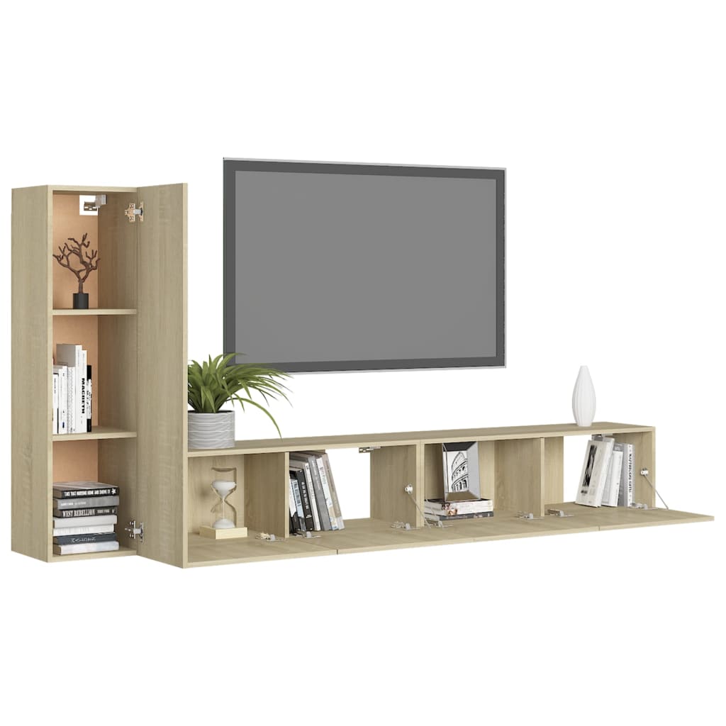 8720286572832_g_en_hd_1 vidaXL 3 Piece TV Cabinet Set Sonoma Oak Engineered Wood - Image 4