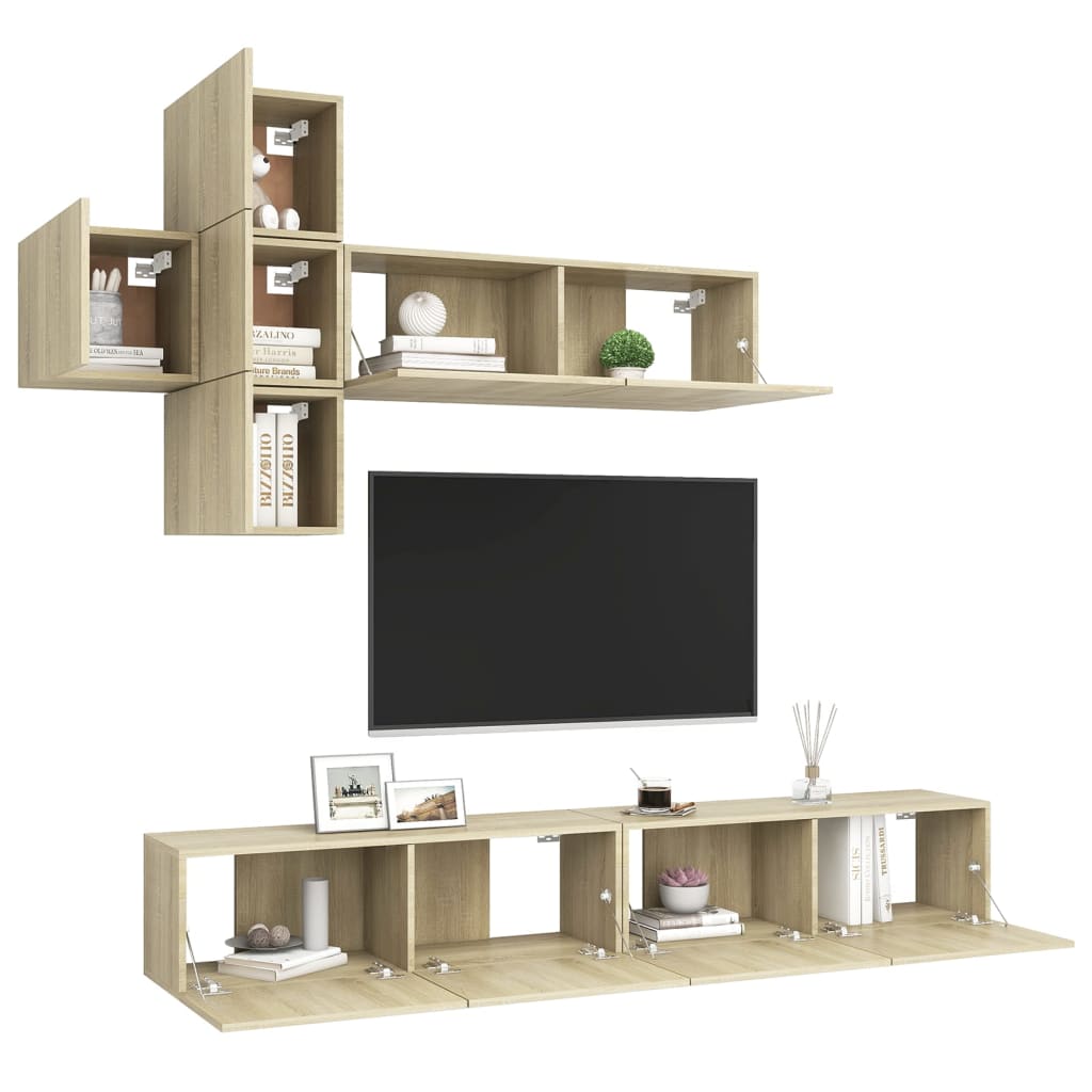 8720286573174_g_en_hd_1 vidaXL 7 Piece TV Cabinet Set Sonoma Oak Engineered Wood - Image 4