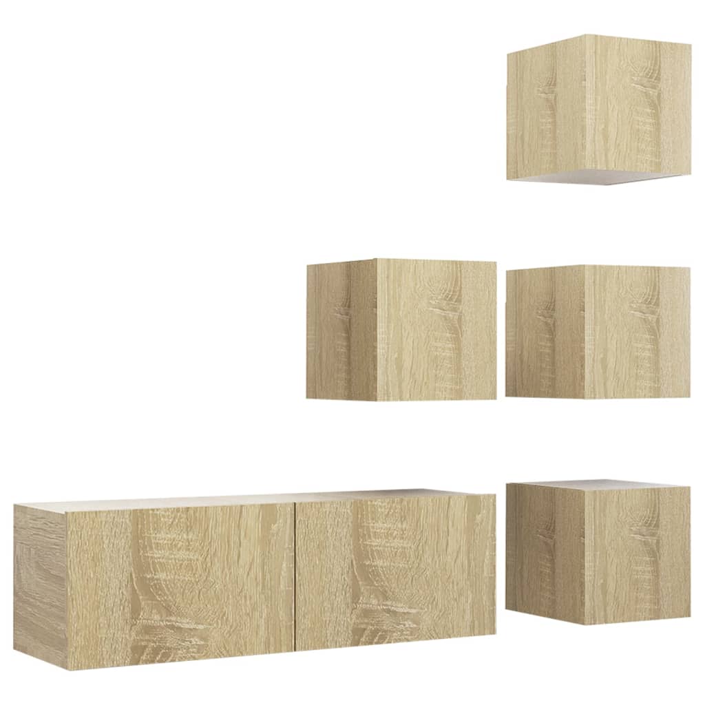 8720286573303_a_en_hd_1 vidaXL 5 Piece TV Cabinet Set Sonoma Oak Engineered Wood - Image 2