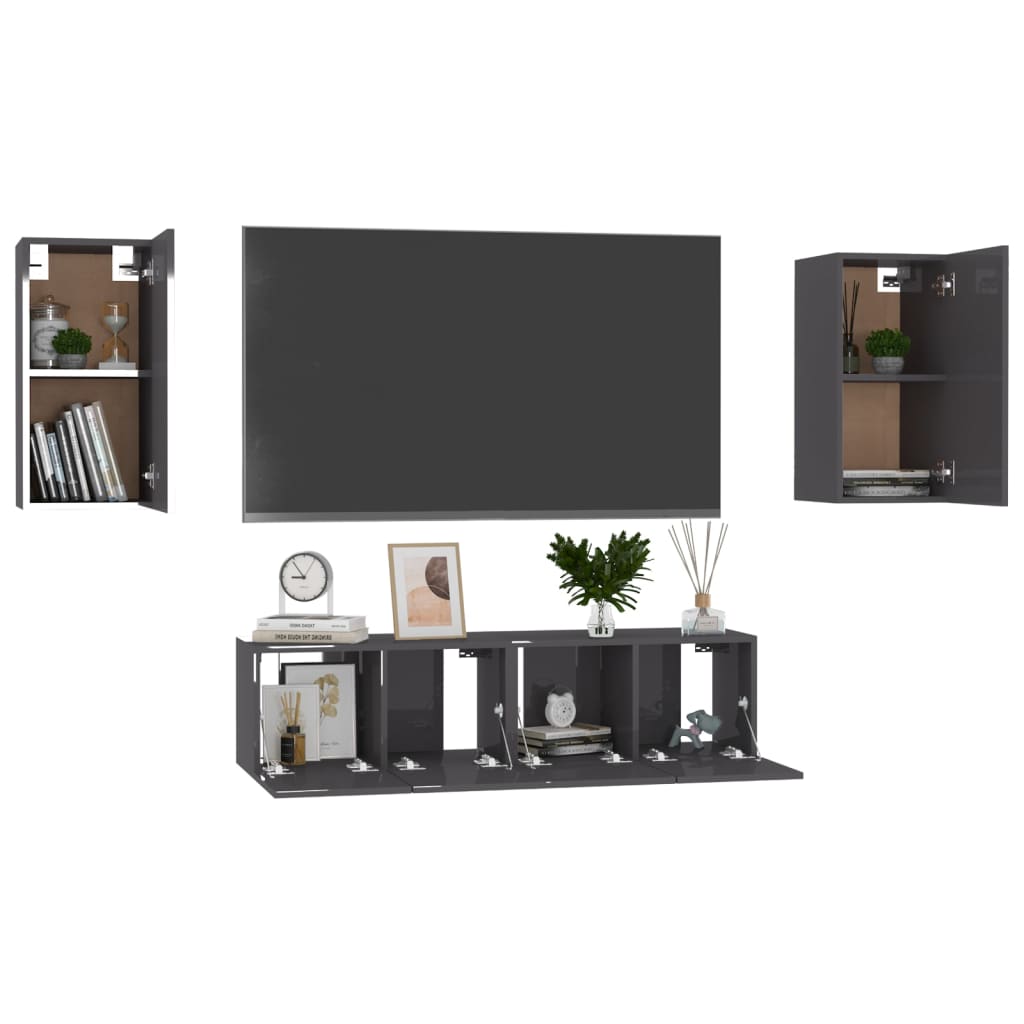 8720286577752_g_en_hd_1 vidaXL 4 Piece TV Cabinet Set High Gloss Grey Engineered Wood - Image 4